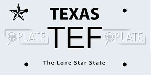 TEF Texas License Plate