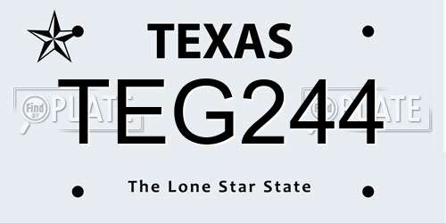 TEG244 Texas License Plate