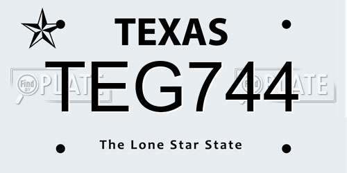 TEG744 Texas License Plate