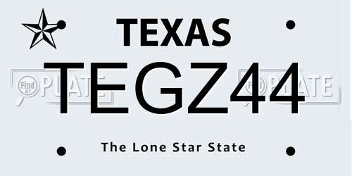 TEGZ44 Texas License Plate