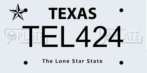TEL424 Texas License Plate