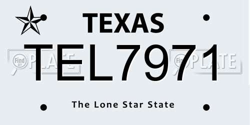 TEL7971 Texas License Plate