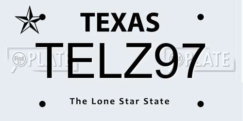 TELZ97 Texas License Plate