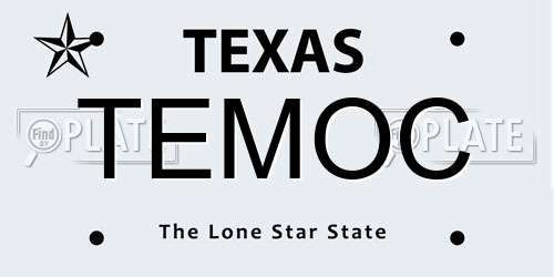 TEMOC Texas License Plate