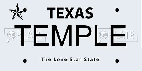 TEMPLE Texas License Plate