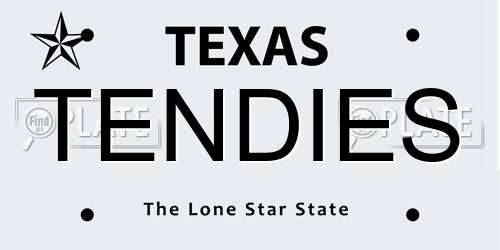 TENDIES Texas License Plate