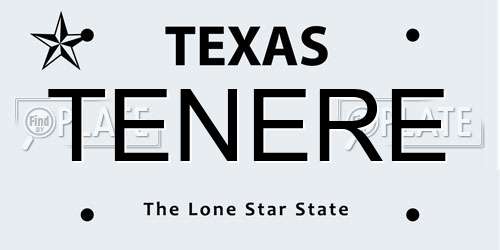 TENERE Texas License Plate