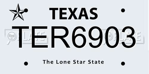 TER6903 Texas License Plate