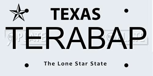 TERABAP Texas License Plate