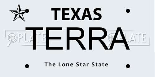 TERRA Texas License Plate