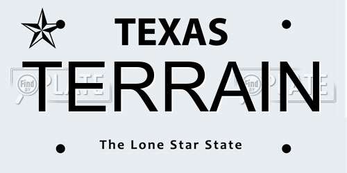 TERRAIN Texas License Plate