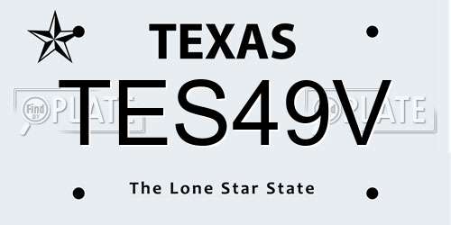 TES49V Texas License Plate