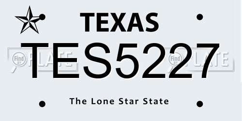 TES5227 Texas License Plate