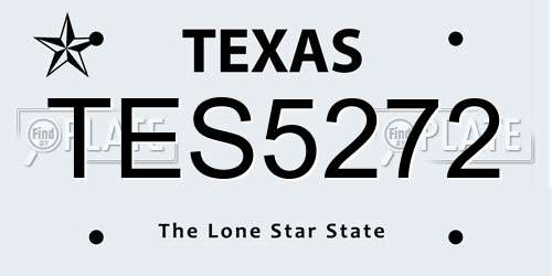 TES5272 Texas License Plate