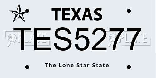 TES5277 Texas License Plate