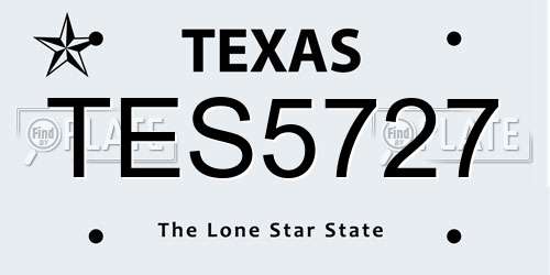 TES5727 Texas License Plate