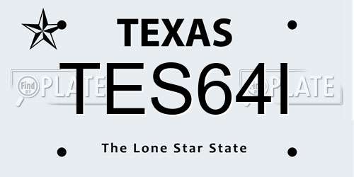 TES64I Texas License Plate