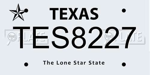 TES8227 Texas License Plate