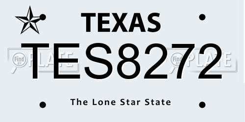 TES8272 Texas License Plate