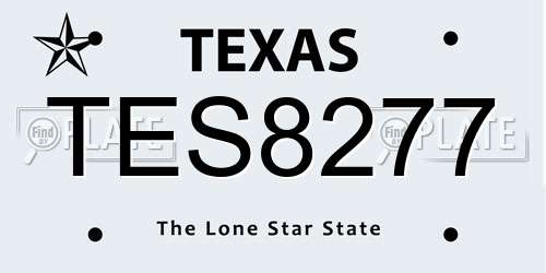 TES8277 Texas License Plate