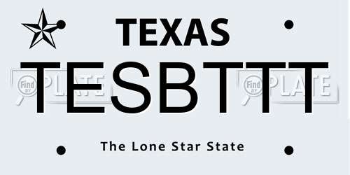 TESBTTT Texas License Plate