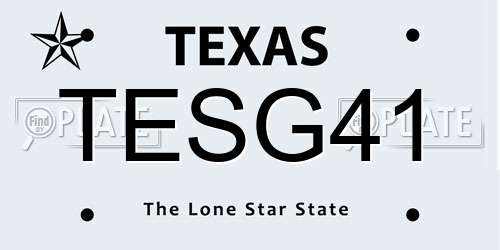 TESG41 Texas License Plate