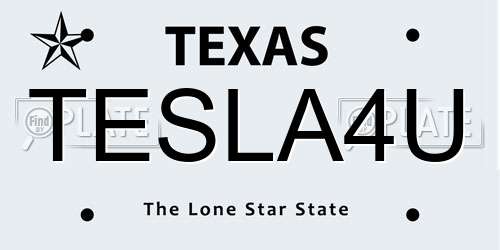 TESLA4U Texas License Plate