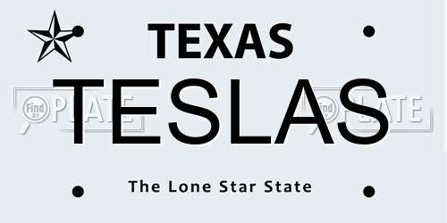 TESLAS Texas License Plate