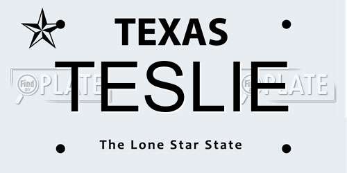 TESLIE Texas License Plate