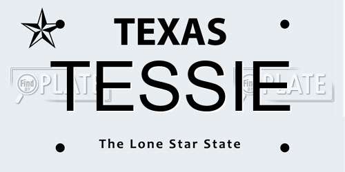 TESSIE Texas License Plate