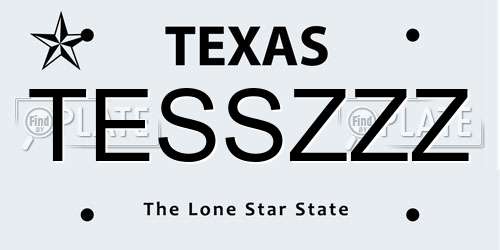 TESSZZZ Texas License Plate