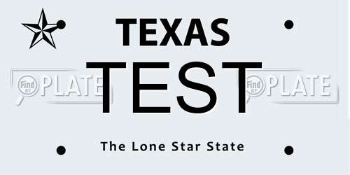 TEST Texas License Plate