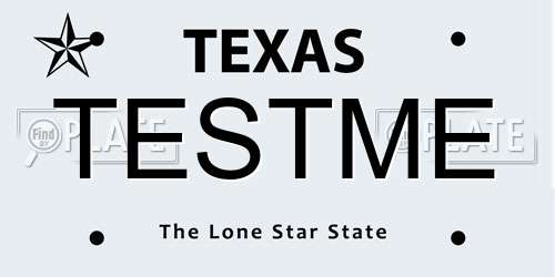 TESTME Texas License Plate
