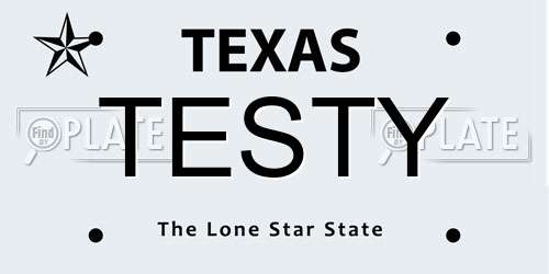 TESTY Texas License Plate