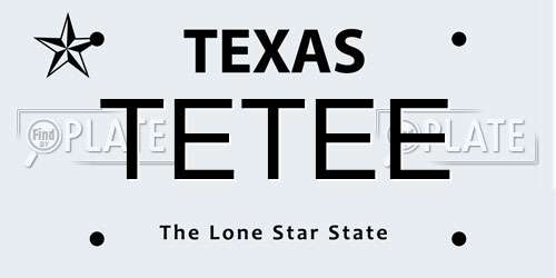 TETEE Texas License Plate