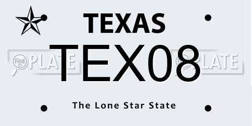 TEX08 Texas License Plate
