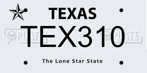 TEX310 Texas License Plate