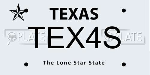 TEX4S Texas License Plate