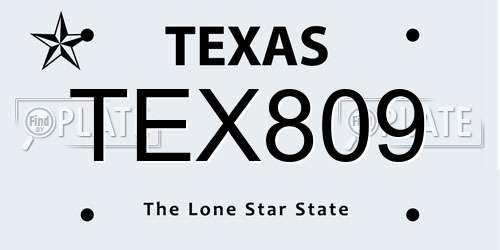 TEX809 Texas License Plate