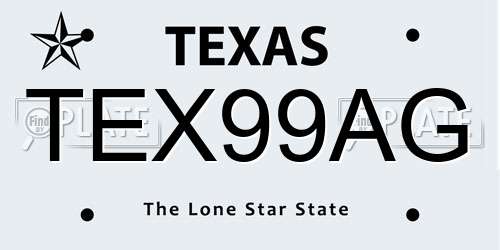 TEX99AG Texas License Plate