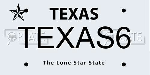 TEXAS6 Texas License Plate