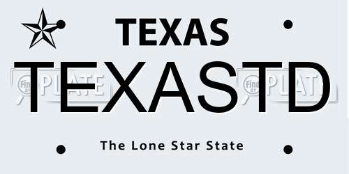 TEXASTD Texas License Plate