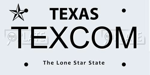 TEXCOM Texas License Plate