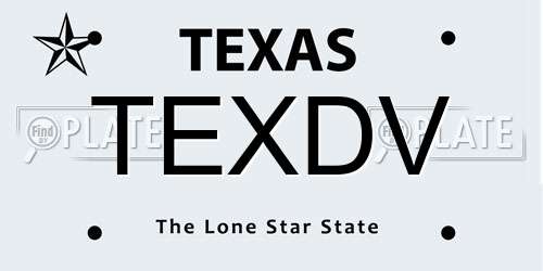 TEXDV Texas License Plate