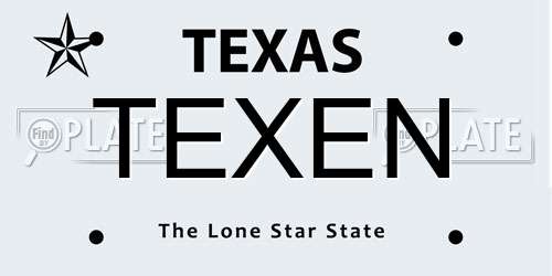 TEXEN Texas License Plate