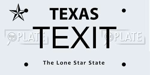 TEXIT Texas License Plate