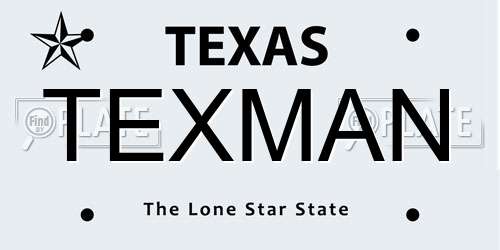 TEXMAN Texas License Plate