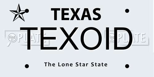 TEXOID Texas License Plate