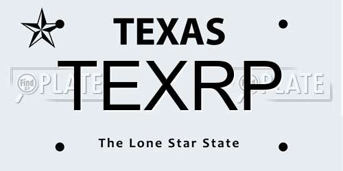 TEXRP Texas License Plate