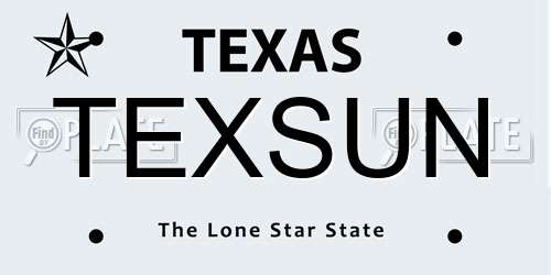 TEXSUN Texas License Plate